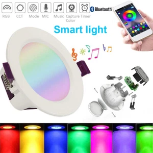 Smart Bluetooth APP Control Downlight RGB LED Ceiling Panel Round Spotlight Lamp - Picture 1 of 13