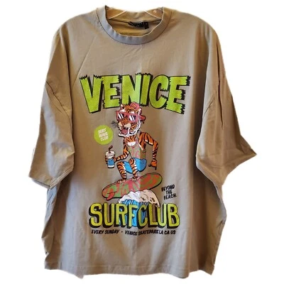 Asos Design Tshirt Venice Surf Club Graphic Colorful Oversized Size Medium Women - Image 1 of 4