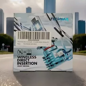 Techmax 9012/M4 LED Light Bulbs 6500K Xenon White Pair- New/Open Box ..2 - Picture 1 of 7