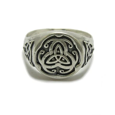 Genuine Sterling Silver Celtic Men's Ring Solid 925 Triskelion Nickel Free - Image 1 of 4