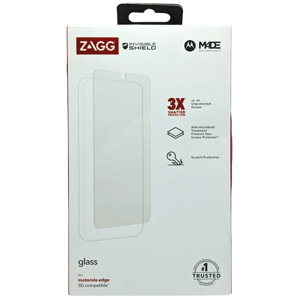 ZAGG Glass Screen Protector for Motorola Edge (2022) Tempered Anti-Scratch - Image 1 of 2