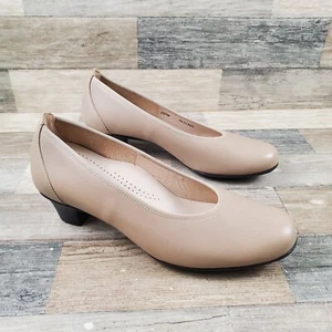 SAS Milano Womens Pumps Sz 10.5 W Casual Block Heel Cream Leather Slip-On Sandal - Picture 1 of 16