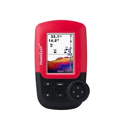 HawkEye Fishtrax 1C Fish Finder with HD Color Virtuview Display, Black/Red, 2... - Image 1 of 4