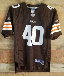 Boys Reebok L 14/16 Cleveland Brown Jersey Shirt 40 Hillis - Picture 1 of 3
