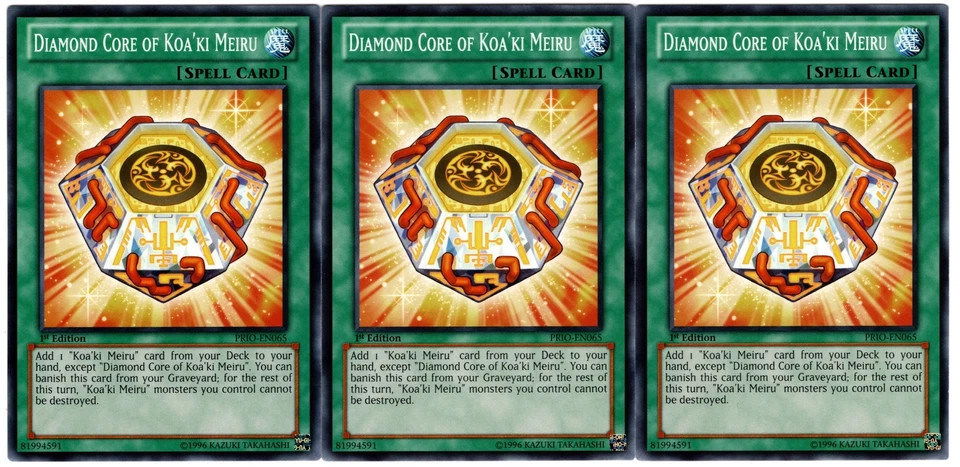 Yugioh- 3X Diamond Core of Koa'ki Meiru - Common - 1st Edition - PRIO-EN065 - NM - Image 1 of 1