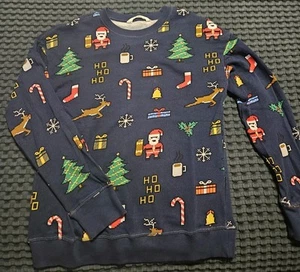 H&M H&M Sweatshirt 10-12Y Navy Weihnachtsbaum Urlaub Top Zustand - Bild 1 von 3