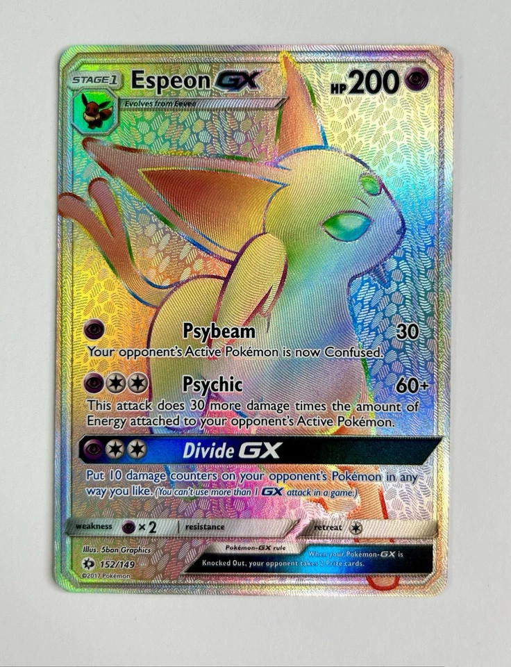 Espeon GX 2017 Pokemon Sun & Moon Base Set Secret Rare #152/149 * Near Mint - Image 1 of 2
