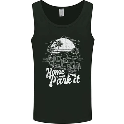 Home Is Where You Park It Funny Caravan Mens Vest Tank Top - Image 1 of 4