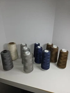 Lot of 11 Serger Overlock Sewing Thread Cones Multi-Color Bulk Spools - Picture 1 of 7