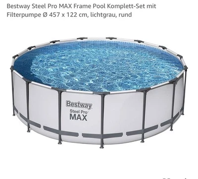 Bestway® Steel Pro MAX™ Frame Pool Komplett-Set mit Filterpumpe Ø 457 x 122 cm - Bild 1 von 3