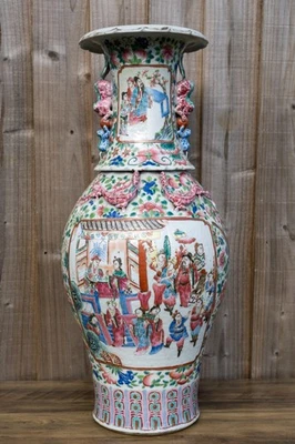 Stunning Large Chinese Famille Rose 19th Century Vase 62cm - Image 1 of 4