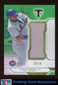 2018 Triple Threads #SJR-YC1 Yoenis Cespedes Single Jumbo Relics Emerald #/18 - Picture 1 of 2