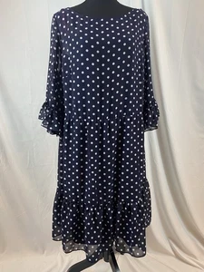 Betsy Johnson Women’s Size 18W Black Ivory Polka Dot Dress - Picture 1 of 12