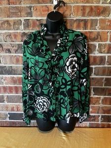 Worthington Damen grün Blumen Langarm Bluse Größe: Petite Large Neu mit Etikett - Bild 1 von 6