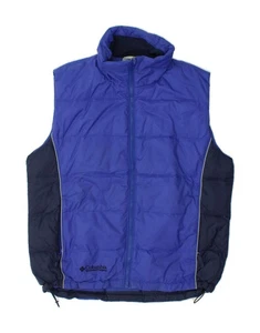 COLUMBIA Mens Padded Gilet UK 40 Large Blue Colourblock Nylon LR03 - Picture 1 of 4