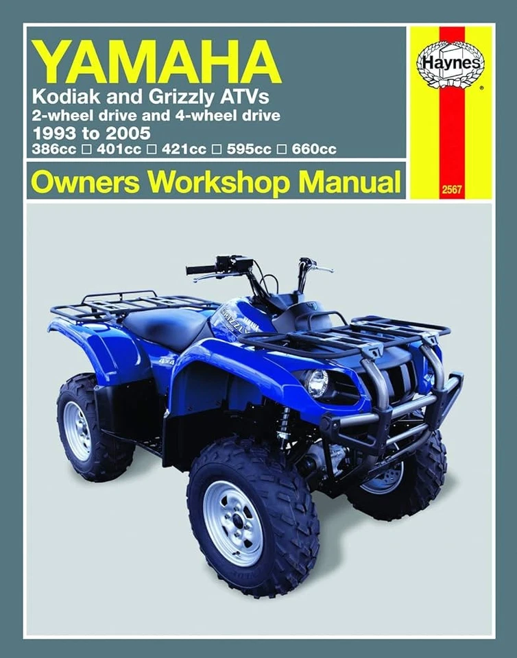 Manual de reparo Haynes: Yamaha Kodiak & Grizzly ATVs 2WD/4WD 1993–2005 - Imagem 1 de 1