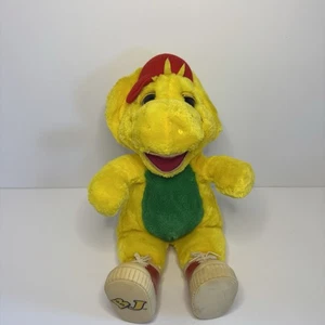 BJ Giallo Peluche Dino 12" Rosso Plastica Scarpe Barney Friend Peluche 1994 Lyons - Foto 1 di 10