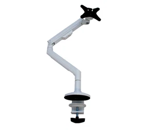 White Single Monitor Arm with Desk Clamp Mount VESA 100x100mm 13 - 27" - Picture 1 of 11
