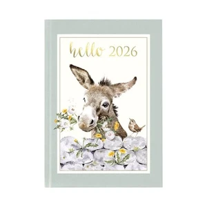 Wrendale Designs Donkey Design Hello 2026 Small Diary Stationery Accessories - Picture 1 of 5