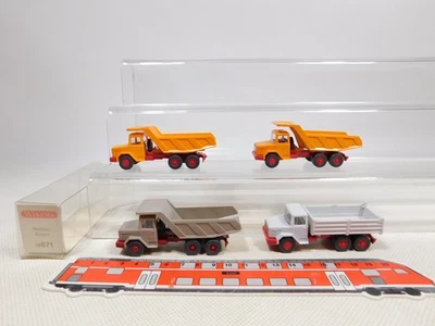 Wiking H0 1:87 4X Camion Magirus 16 671 Ribaltabile Ecc Mint +1X Box #EH176-0,5 - Immagine 1 di 4