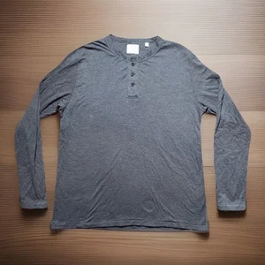 Billy Reid Henley Hemd XL dunkelblau langarm Outdoor Baumwolle Freizeit Peru - Bild 1 von 6