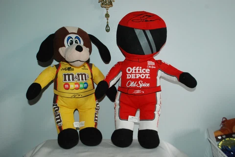 NASCAR  vintage Tony Stewart Driver Plush 24” tall& M&M Dog Cover