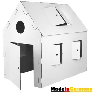 XL Kinder Spielhaus Pappe Papphaus Karton Papier Kartonhaus Papierhaus Kingpower - Bild 1 von 7