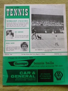 BRITISH LAWN TENNIS / 1963 AUG / ROY EMERSON ATTACKING FRED STOLLE WIMBLEDON - Picture 1 of 1