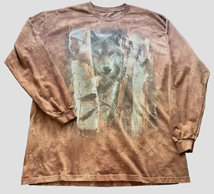 The Mountain T-Shirt XL Wolf Langarm braun rost Batik 2011 Wolves L/S Tee - Bild 1 von 7