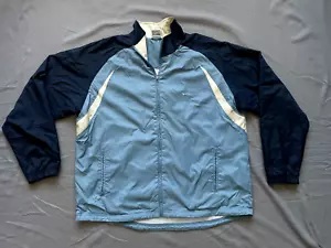 Vintage Nike Mini Logo Men Blue Full Zip Mesh Lined Windbreaker Jacket Size XL - Picture 1 of 23