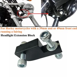 Black Headlight Extension Block Bracket For Harley Dyna Super Glide FXDF FXDWG - Bild 1 von 7