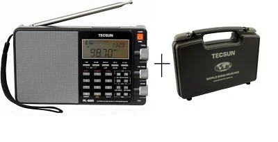 Radio de onda corta Tecsun PL880 PLL doble conversión AM FM con SSB con estuche rígido Foto 1 de 4