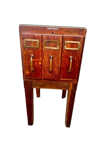 c.1900 shaw walker wood quarter sawn oak verticle file cabinet Cover