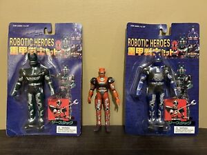 Beetleborgs Force Agent Set Of 3 Bootleg Robotic Heroes Action Figure Lot