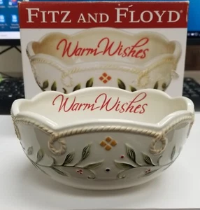 ~Charming Fitz and Floyd Warm Wishes Sentiment Bowl~ Viene fornito con scatola 2010~ - Foto 1 di 3