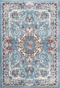 Floral Traditional Turkish Heat-set Oriental Area Rug Classic Light Blue Carpet - Picture 1 of 20