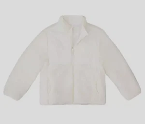 Member's Mark Girls Reversible Fleece Jacket Winter White Size XL 14/16 Soft NEW - Picture 1 of 16