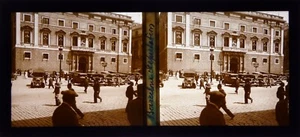 Espagne.España.Barcelone.Barcelona.Diputacion.Voitures.Vue stereo sur verre 6x13 - Bild 1 von 1