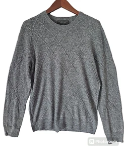 The Men's Store Bloomingdales Sweater Wool Cashmere Crew Neck Pullover Grey M - Picture 1 of 10