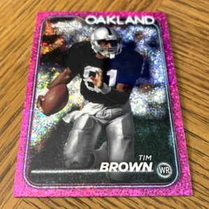 2024 Topps Chrome Tim Brown PINK Speckle Refractor #D /399 SP LA OAKLAND RAIDERS - Bild 1 von 2