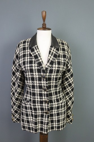 Blazer Versus Gianni Versace Multicolore Check Tweed Maglia