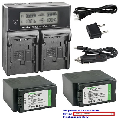 Cargador rápido doble LCD de batería Kastar para CGA-D54S CGR-D54S y Panasonic NV-GX7 Foto 1 de 4