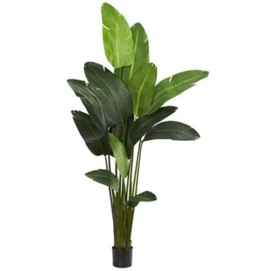 Nearly Natural Artificial Travelers Palm Tree Indoor 84"H in Black Plastic Pot - Picture 1 of 6