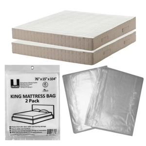 UBMOVE King Matratzentaschen 2er Pack 76x15x104 Polybeutel Schutz Umzug Aufbewahrung - Bild 1 von 7