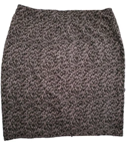 Style & Co Woman Stretch Size 0X Pencil Skirt Black Gray Animal Print Pull On - Picture 1 of 5