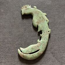 ANTIQUE CHINESE GREEN JADE/HARDSTONE AMULET  PHOENIX pre Colombian