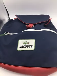 Lacoste Unisex Backpack Color lock Blue Patch Logo Embroidered Alligator - Picture 1 of 3
