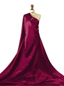 Polyester Satin Fabric Premium Quality Shiny Bridal Dressmaking Craft Material - Picture 1 of 83