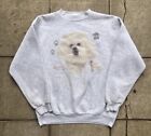 Vintage 1990’s Bichon Frise Dog Animal Crewneck Sweatshirt Pullover Vtg
