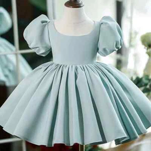 Formal Kids Girl Princess Luxury Christmas Party Dress Green Evening Robe Gown - Picture 1 of 13